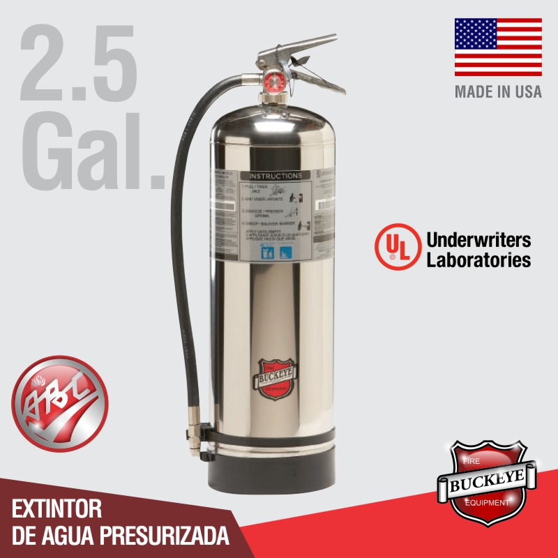 Extintor presurizado 2 kg con manómetro - UC60907 